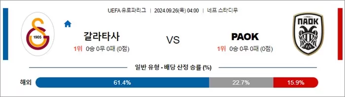 9월 26일 UEFA 유로파리그 9경기